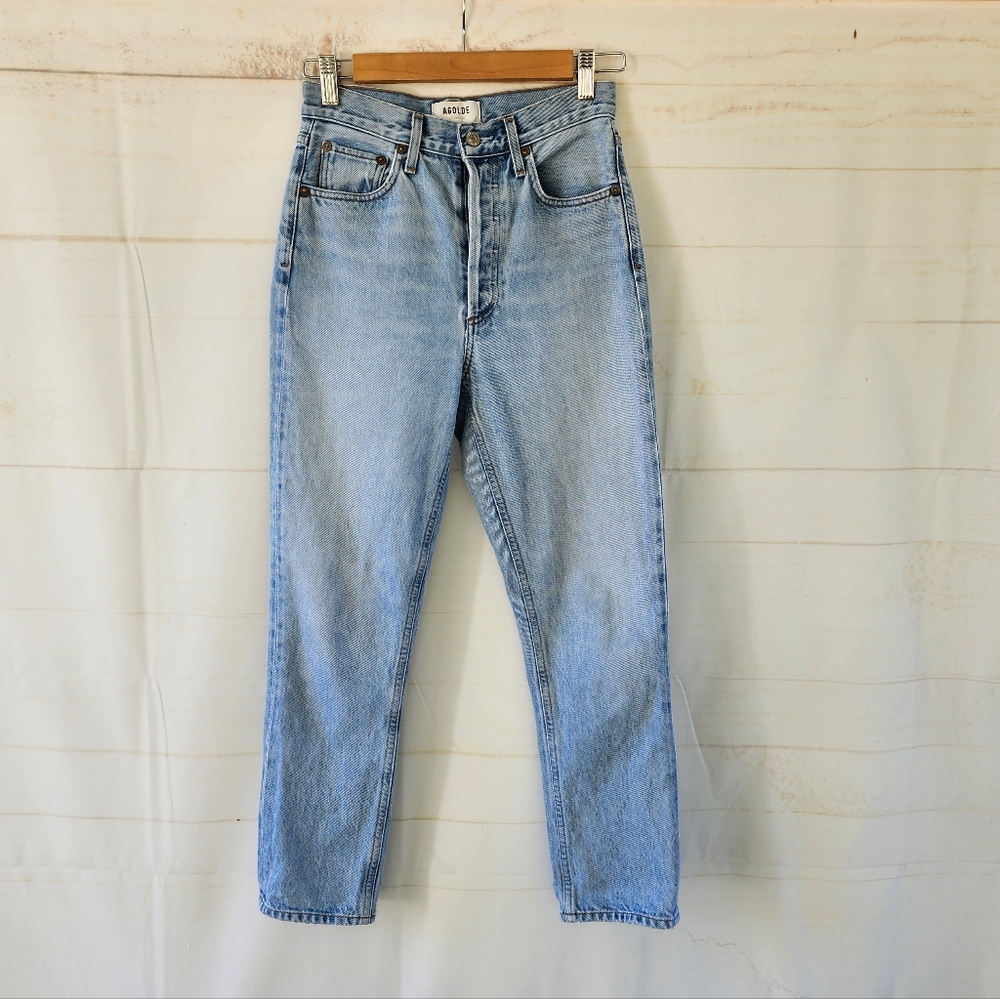 Agolde Riley High Rise Straight Crop Jeans - Picture 2 of 12